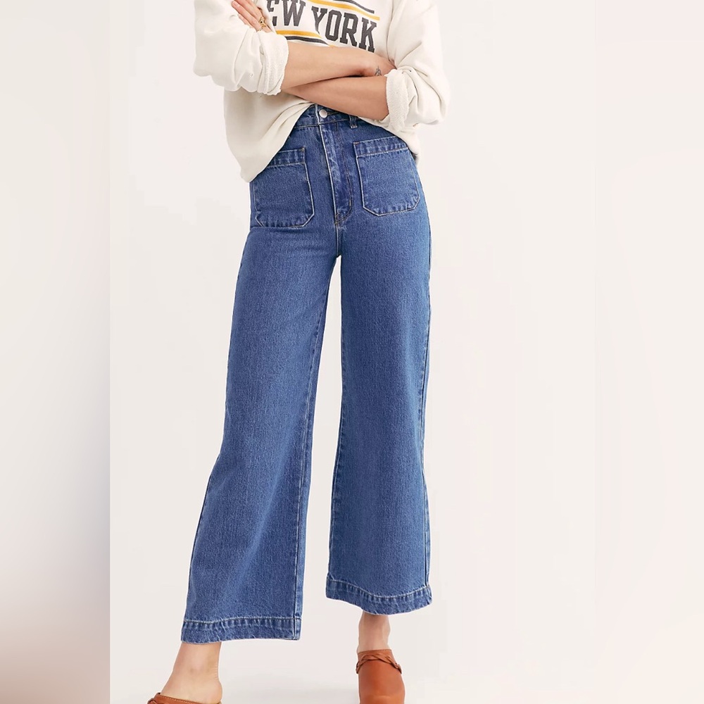 High Rise Wide Leg Rollas Jeans